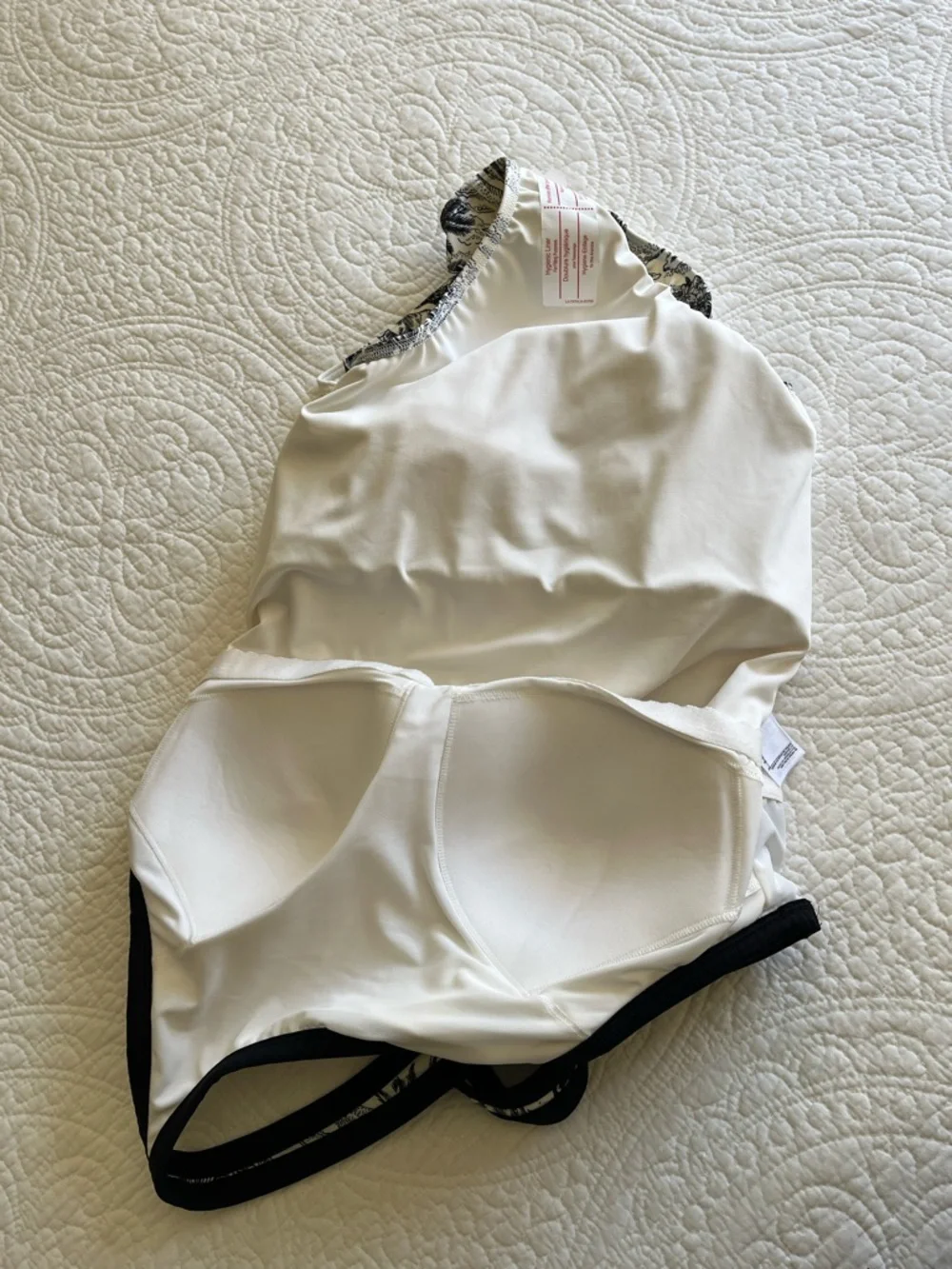 NWOT Lands' End Skirted Tugless High Neck Swim Dress 1 Piece Print 18W Support - Picture 17 of 17